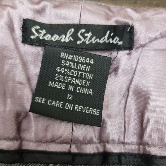 Stoosh Studio Linen Cotton Blend Capri Pants Gray Size 12 - Picture 4 of 8